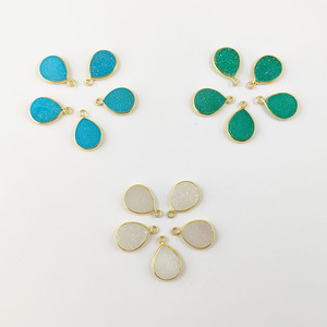 Argent Sterling 925 Bleu Druzy Charme Lunette Pendentif Poire Forme Charme Pendentif - Product Image 5