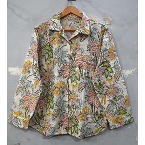 Ensemble de pyjama indien en coton fait à la main pour femmes Vêtements de nuit doux et respirants avec des motifs traditionnels imprimés en blocs parfaits pour un style confortable - Product Image 3