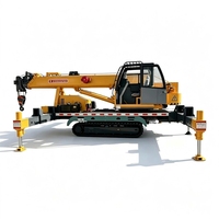 Mini-grue araignée sur chenilles 10T homologuée CE, personnalisée en usine, pour opérations de levage en sous-sol, dans les tunnels et les espaces confinés
