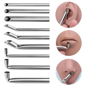 1 unidad de tubo receptor de acero inoxidable 304L para perforaciones, compatible con agujas de joyería corporal, 468mm DI, Ametrine Quirúrgico - Product Image 2