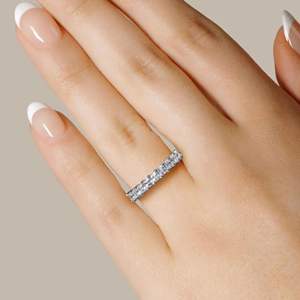 Princess Cut Half Eternity Wedding Band para mujer - Product Image 3
