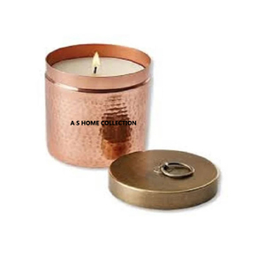 Bougeoir votif créatif feuillu de couleur dorée à texture gaufrée haute demande forme ronde pots de cire fantaisie fabriqués à la main - Product Image 4