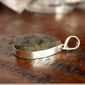 Labradorite brute naturelle Druzy Agate Mary pendentif Druzy fait à la main Cabochon pierre en vrac allemand argent plaqué bijoux pendentif à breloque - Product Image 3