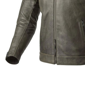 Veste en cuir Vestes de moto en cuir véritable de haute qualité avec logo personnalisé Design unique Veste de moto en cuir de couleur unie - Product Image 2
