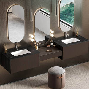 Set Moderno di Lusso HG con Specchio LED a Parete, Mobile Lavabo e Armadietto in Compensato per Bagno - Product Image 6