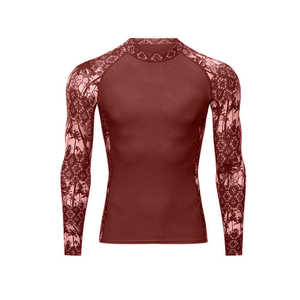 Wholesale <b>Men's</b> Long Sleeve Rash Guard Anti-Bacterial Quick Dry Breathable Heat-Transfer Printing <b>Compression</b> Training <b>Shirt</b> - Product Image 1