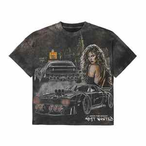 Customizable Men's Vintage <b>Acid</b> <b>Washed</b> <b>T</b>-<b>Shirt</b> Distressed Style Unique DTG Print Boxy Valley Logo Front 100% Cotton Eco-Friendly - Product Image 3