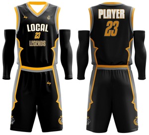 Ropa deportiva atlética transpirable de secado rápido de alta calidad-Venta al por mayor RTS Uniformes de baloncesto personalizados para hombres Diseño impreso - Product Image 4