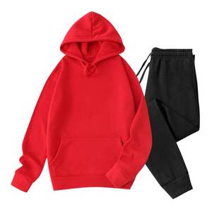 Chándal de lana de 2 piezas para hombre, sudaderas con capucha gruesas y pantalones, ropa deportiva cálida, ropa de tendencia Hip Hop, invierno y otoño - Product Image 5