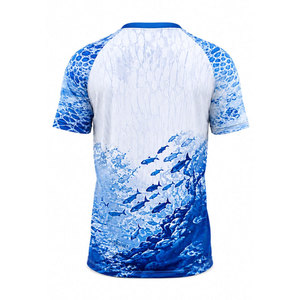 Camisa de Pesca para Hombre, Impresión por Sublimación, UPF 50, Secado Rápido, Diseño de Peces Azules, Manga Corta, Ropa para Actividades al Aire Libre - Product Image 3