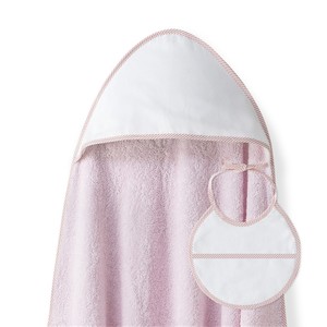 Juego de Toalla de Baño y Babero 1X1 MT. + Mod. Punto De Cruz Rosa - Artículos de Baño para Bebés - Product Image 1