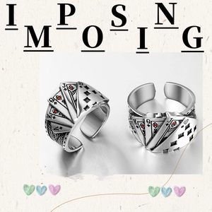 GAUEIOUR Premium lega di Poker anello con Design aperto regolabile Hip Hop stile gotico filo Vintage stile gotico per giocatori fortunati - Product Image 2