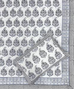 ผ้าปูที่นอนผ้าฝ้าย100% พร้อมปลอกหมอนที่คลุมมือพิมพ์ลายผ้าคอตตอนเนื้อนุ่มงานฝีมือผ้าปูเตียงมีดีไซน์เส้นขอบ - Product Image 1