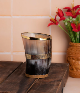 Verre à corne de buffle personnalisé poli naturel qualité véritable verre à corne whisky bière boire verre à vin vente - Product Image 5