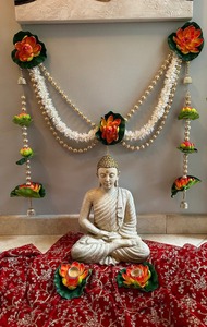 Lotus Bandarwal Traditional Indian String Candle Holder Combo <b>for</b> Wedding Door Hanging and Ganpati Pooja <b>Party</b> Decor - Product Image 3