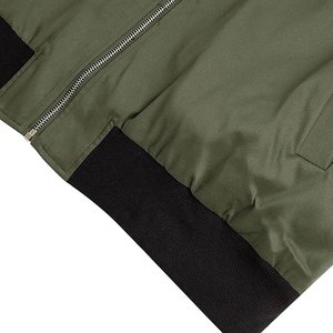 Venta al por mayor negro primavera otoño OEM personalizado hombres cremallera moda a prueba de viento hombres Scrunchy manga estilo Casual chaqueta de bombardero personalizada - Product Image 4