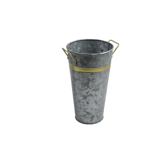 Cubo francés galvanizado con asas laterales de Metal, diseño dorado, Fabricación en la India, precios bajos, novedad - Product Image 1