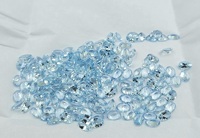 Topaze bleue naturelle de qualité 3A, certifiée par un tiers, pierre précieuse ovale facettée de 7x5 mm, bleu ciel, pour la fabrication de bijoux