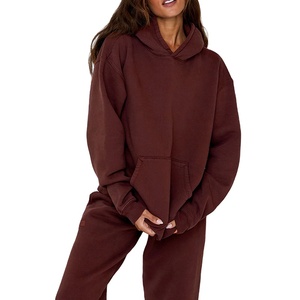 Vente en gros de sweats à capuche tricotés surdimensionnés pour l'hiver Survêtement de fitness XS Lettres imprimées durables sur le devant - Product Image 1