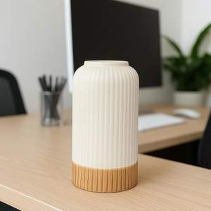 Vases à fleurs de couleur dorée et blanche de bonne qualité Style Art déco en céramique pour herbe de pampa et fleurs séchées pour la décoration de sol - Product Image 6