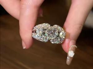 Bague de fiançailles en diamant Moissanite Original taille rose bague de mariage en argent Sterling 925 de luxe pour femme cadeau en or pour elle - Product Image 2