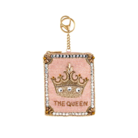Pochette à monnaie durable avec fermeture éclair, broderie et perles de rocaille, motif artistique détaillé, petit sac multi-usage perlé pour femme