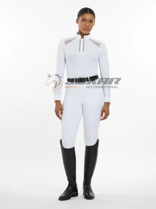 Elegante camisa de espectáculo de equitación para mujer, manga larga, ligera, que absorbe la humedad, tela cómoda duradera para ecuestre - Product Image 2