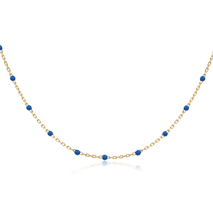 Collier chaîne tendance en argent sterling 925 turc, plaqué rhodium, avec design émaillé bleu, fait main, vente en gros, bijoux pour femmes - Product Image 3