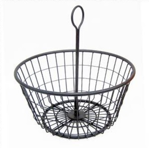 Antique Finish Oval Iron <b>Wire</b> <b>Basket</b> With Wooden Handles Vintage Style Metal <b>Storage</b> And Gathering <b>Basket</b> For Home Decor Usage - Product Image 6