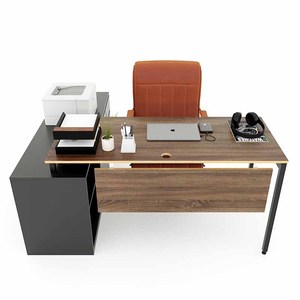 Escritorio Ejecutivo Slean HBSL026 con Base de Madera Contrachapada y Patas de Hierro, Categoría de Productos: Abrigos para Mujer - Product Image 1