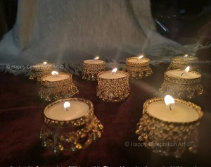 Diwali Night Decor T Light <b>Candle</b> <b>Holder</b>, Indian Wedding Party Event <b>Garden</b> Decoration, Pooja Mandir Decorative Diyas, Tradition - Product Image 4