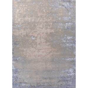 Alfombra de Lana y Seda de Bambú Entrelazada a Mano Entropy Blue para Entrada, Sala de Estar, Pasillo, Alfombra de Lujo Abstracta Rectangular Tipo Rompecabezas - Product Image 1