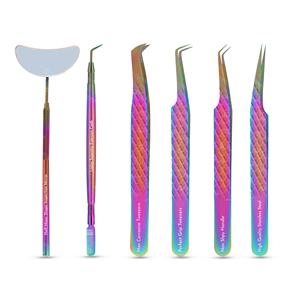 Pince à épiler d'extension de cils antistatique avec logo personnalisé Outils à cils en acier inoxydable avec pointe en fibre Accessoires en vrac - Product Image 5