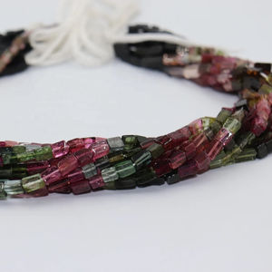 Cuentas Cuadradas de Turmalina Multicolor Natural de 5*7 mm, Lisas, 14 Pulgadas, Collar Largo de Calidad AAA+, Piedras Preciosas Sueltas - Product Image 1