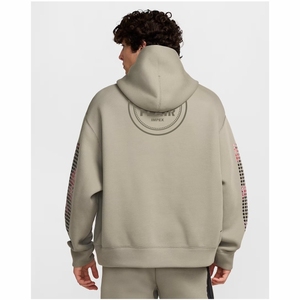 เสื้อฮู้ดสวมหัวโอเวอร์ไซส์ของผู้ชายเสื้อมีฮู้ดผ้าฝ้าย100% ไหล่ตกน้ำหนักสูงพิมพ์ลายพัฟสำหรับฤดูหนาว - Product Image 3