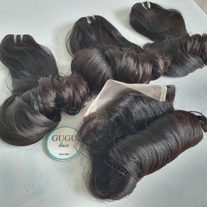 Meilleure qualité Super Double dessiné oeuf bouclé trame 8 pouces naturel noir brut vietnamien Extensions de cheveux humains vague génie trame - Product Image 1