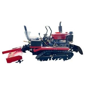 Mini Tractor Agrícola Compacto con Cuchilla Delantera, Tractor de Orugas Rojo para Trabajo de Campo, Maquinaria Agrícola Compacta - Product Image 6