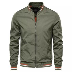 Chaqueta Bomber Ligera de Softshell para Hombre, Cuello Alto, Cremallera Completa, Estilo Casual, Cortavientos para Golf, Primavera, Tinte Liso - Product Image 6