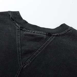 New Arrival Short Sleeves Blank Acid Washed Loose T-<b>shirts</b> for <b>Men</b> Trendy Fashion Distressed Design T-<b>Shirts</b> for Unisex - Product Image 6