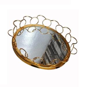 Nouveauté Plateau de service rectangulaire Finition dorée Plateau de service Accessoires Vaisselle Plat de service Plateaux en métal - Product Image 4