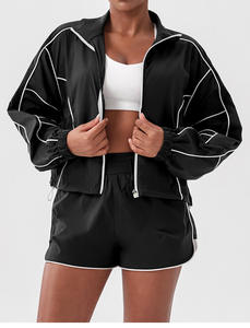 Survêtement de luxe 2026 pour femme, coupe-vent à capuche, imperméable, séchage rapide, respirant, réversible, écologique, avec cordon de serrage - Product Image 6