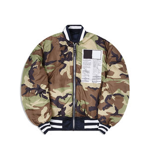 Venta al por mayor de parches bordados personalizados unisex y diseños de transferencia de calor DTF chaquetas de bombardero con cremallera de manga larga para Hombre Ropa de otoño - Product Image 5