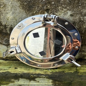 Miroir de hublot de finition chromée nautique fabriqué à la main pour décor de salle de bain de bureau à domicile miroir de hublot en aluminium cadeau pour Halloween - Product Image 1