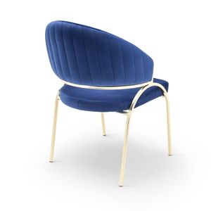 Chaise de salle à manger en métal moderne minimaliste bleu légendaire, tissus et couleurs personnalisables, pieds en acier durables, pour la maison, les hôtels, les restaurants, les bureaux - Product Image 4