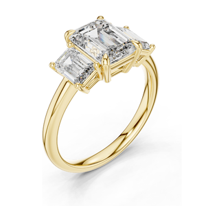 Bague de fiançailles en diamant CVD créé en laboratoire 3 CT VVS-VS-EF, taille émeraude, or 18 carats, 14 carats, 10 carats et argent 925, rose, jaune, blanc - Product Image 6