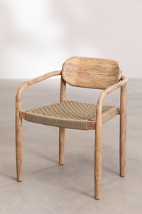 Juego de Mesa de Comedor Vali Hecho de Madera de Teca Sólida con Acabado Natural para Interiores o Exteriores - Product Image 2