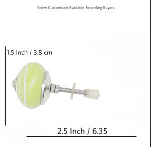 Tiradores de cerámica verde limón, tiras blancas, tiradores de manija de armario de cajón Industrial para armario, cocina, tocador, Apartamentos - Product Image 4