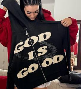 Sudaderas con Capucha de Alta Calidad, Bordado Aplicado, Cierre de Cremallera, Estilo Urbano, Vintage, Desgastado, Tejido de Felpa Francesa, Personalizadas para Hombre - Product Image 5