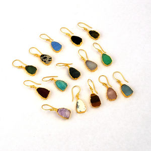 Boucles d'Oreilles Pendantes Jaspe Dalmatien Élégant Fait à la Main Plaqué Or avec Pierres Précieuses Boucles d'Oreilles Pendantes pour Fête Bijoux de Mode - Product Image 6