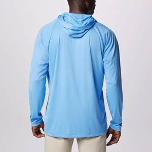 เสื้อตกปลาแขนยาวมีฮู้ดกันแดด UPF50+ ผ้าโพลีเอสเตอร์ผสมคอตตอน ระบายอากาศได้ดี สำหรับผู้ชาย รุ่นใหม่ล่าสุด - Product Image 3